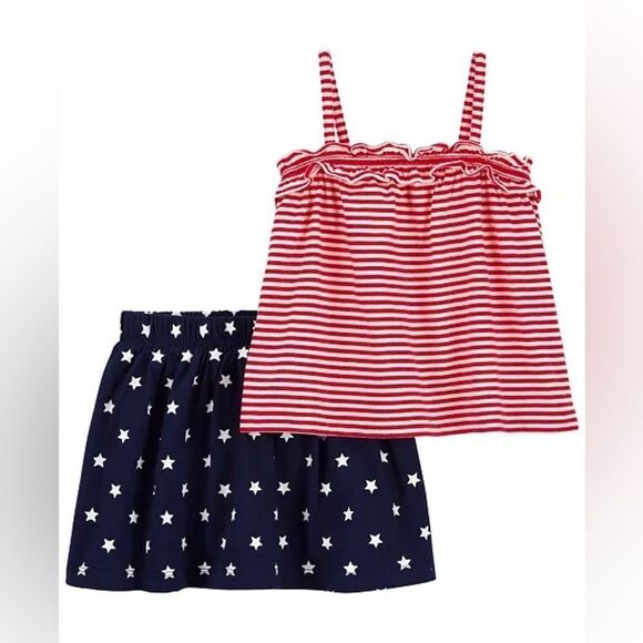 Carters 4th of July Tank Skort Set Red/White/Blue 4T NWT - Picture 1 of 6